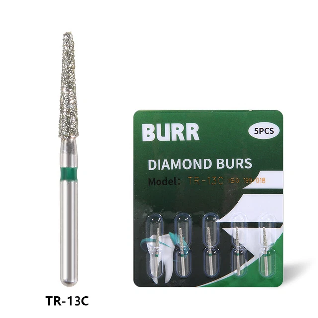 5Pcs Dental Diamond Burs for High Speed Handpiece Medium Friction Grip TR-13C SA
