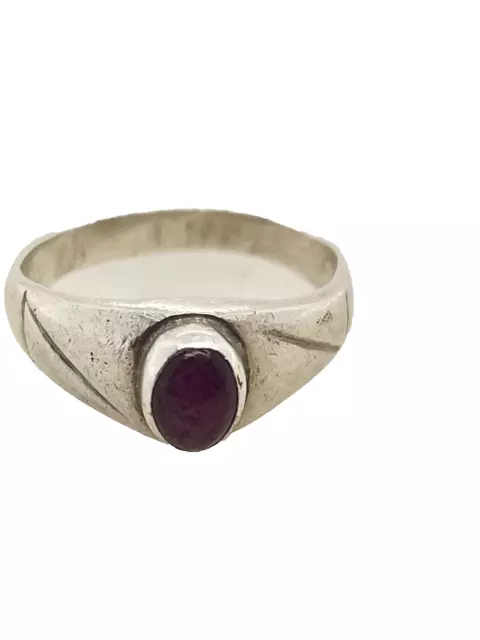 sterling silver 925 ring vintage size Q amethyst