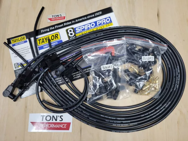 Taylor Cable 73051 Spiro-Pro Ignition Wire Set 8 mm 90 Degree Black universal