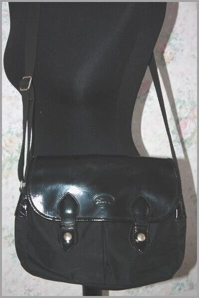 LONGCHAMP SAC Besace Travers Toile Cuir vernis Rabat BE EUR 99 00