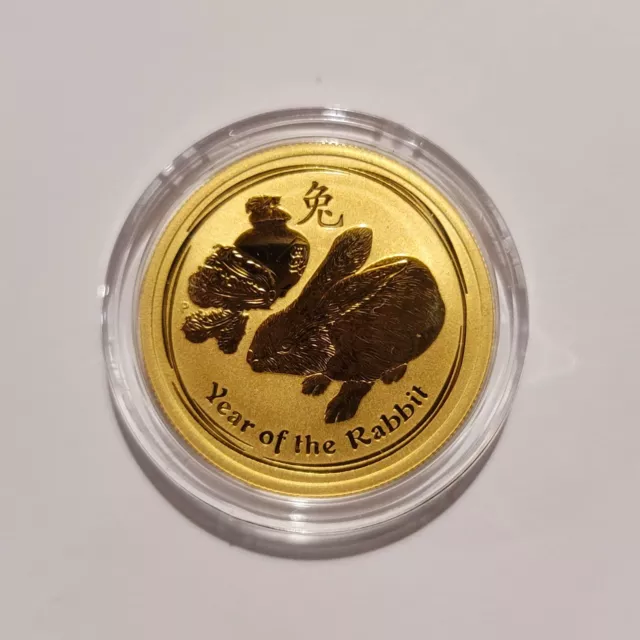 1/2 oz The Perth Mint 2011 Lunar Year of the Rabbit 9999 Fine Gold Bullion Coin