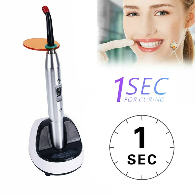 Dental Wireless 1Sec Curing Light LED blue Lamp Pure 2700 mw/CM2 Aluminium Bod