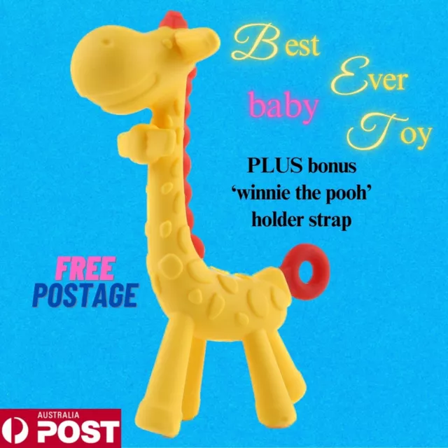 Baby Teething Toy Easy hold Giraffe Safe Food Grade Silicone HAPPY BABY
