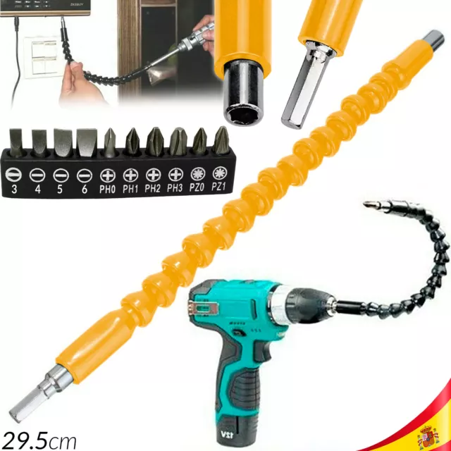 Eje Flexible para Taladro o Destornillador Atornillador Electrico Extensor DIY