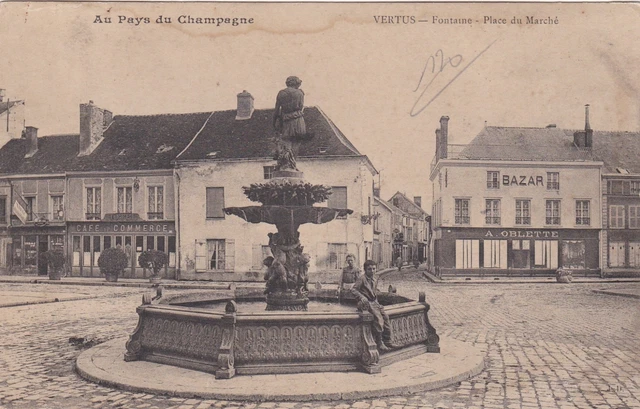 CPA 51 VIRTUES Fountain Place du Marché in the Pays du Champagne