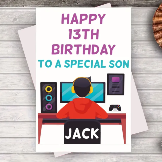 Personalised Gaming Birthday Card Gamer Teenage Grandson Son Nephew Brother