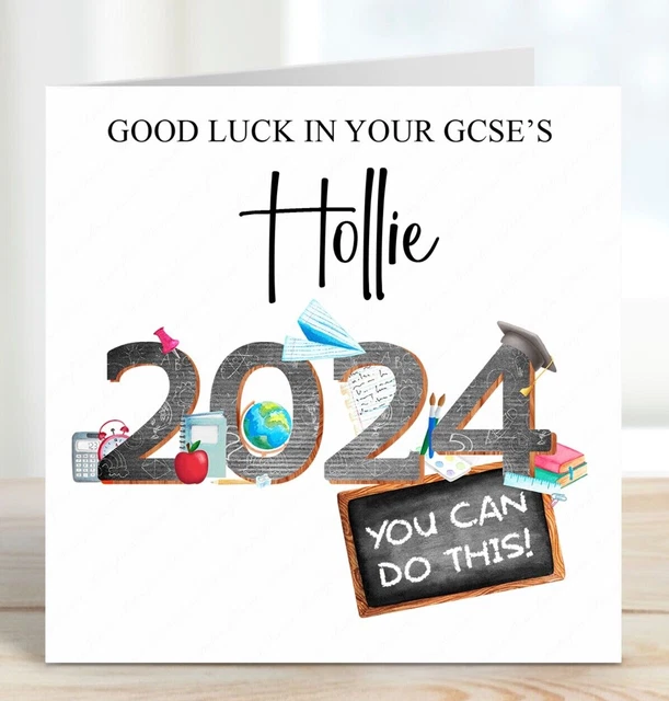 PERSONALISED GOOD LUCK IN YOUR GCSE's CARD GOOD LUCK IN YOUR EXAMS A ...
