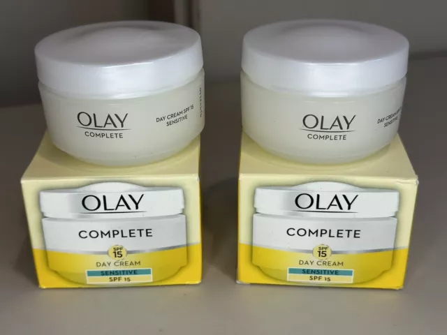 2 Pack Olay Complete All Day Sensitive Moisture Cream Sunscreen SPF 15 FREE SHIP