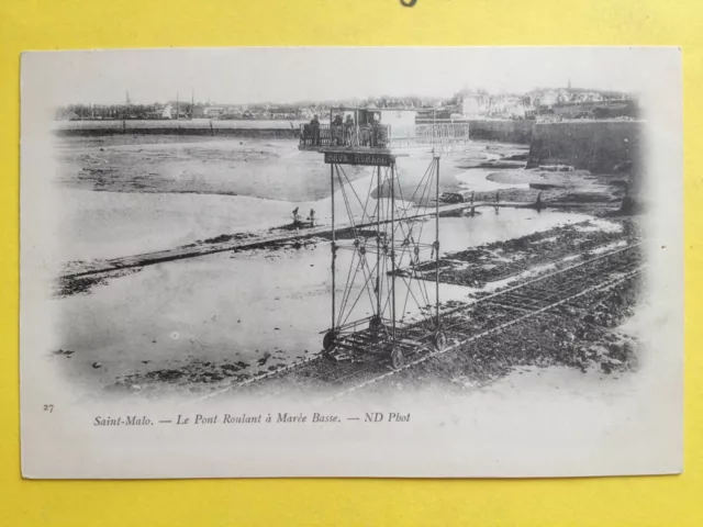 cpa de 1900 Bretagne SAINT MALO (ille et Vilaine) Le PONT ROULANT à MARÉE BASSE
