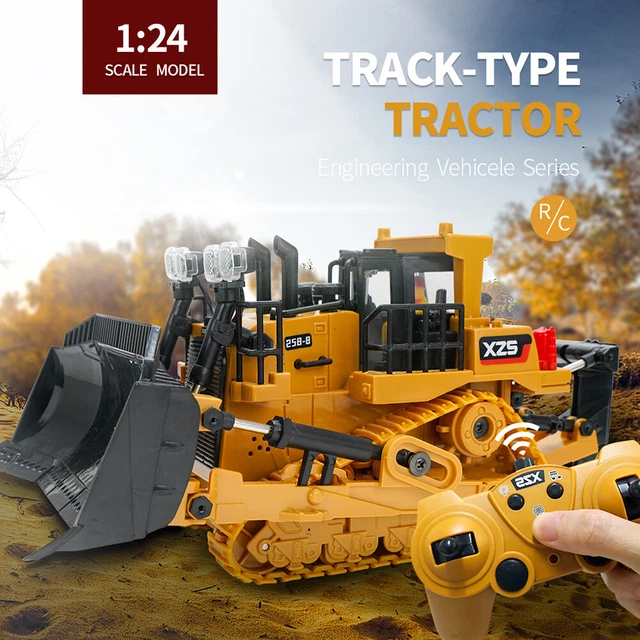 9CH RC Excavator Bulldozer Toys 1/24 Remote Control Electric Crawler Car Vehicle 2