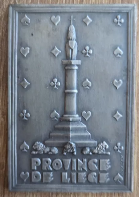 Plakette Liege Belgien Le Perron Denkmal Lüttich Jean Del Cour