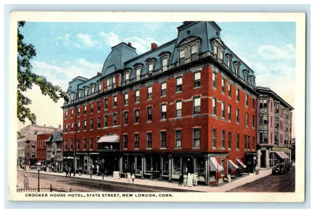 c1920's Crocker House Hotel State Street View New London Connecticut CT Postcard