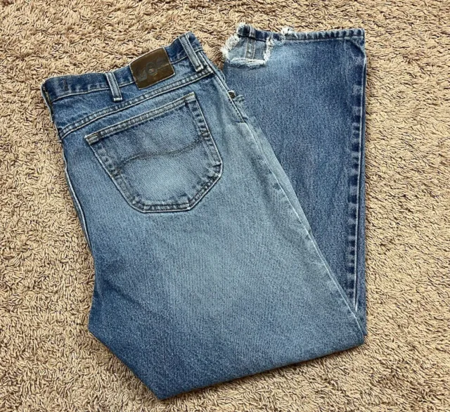 Lee Regular Fit Straight Leg Blue Med Wash 2008989 Men Size (42x30) Denim Jeans