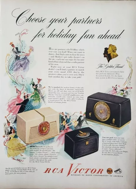 Vintage 1948 RCA Victor 8X521 Radio Print Ad Ephemera Wall Art Decor