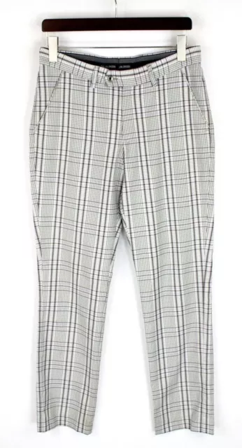 Galvin Green Pantaloni Uomo W32/L32 Affusolato Fit Plaid Motivo Zip Fly