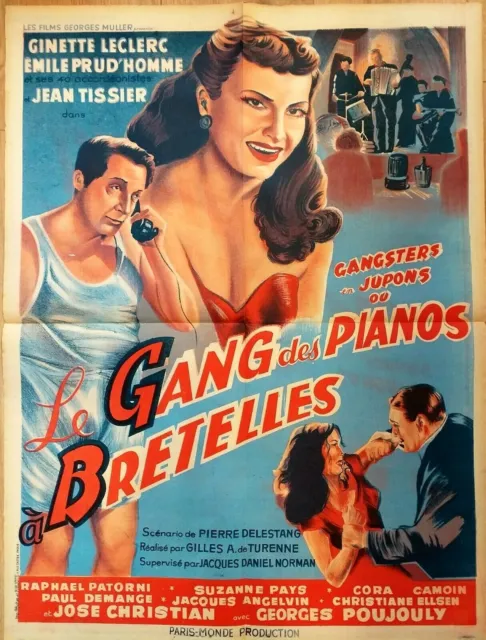 Affiche cinéma GANGSTERS EN JUPONS LE GANG DES PIANOS A BRETELLES - 60 x 80 cm