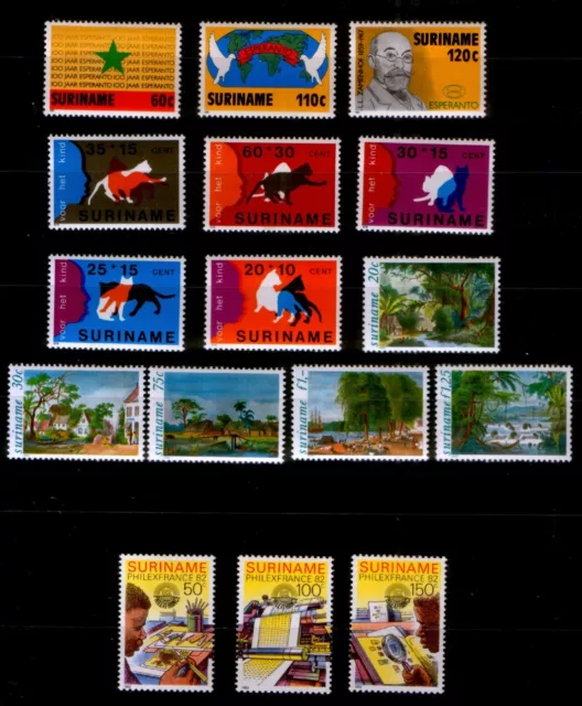 Surinam  ** Lot ( Katzen Gemälde Esperanto Philatelie )