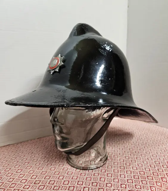 Vintage Fire Fighters Fireman Surrey Fire Brigade Helmet