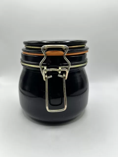 Vintage Anchor Hocking Black Glass Bail Canning Jar Marked 1