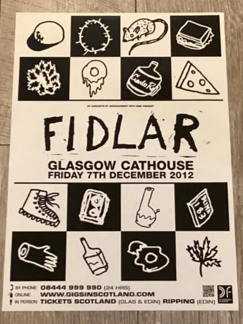 Fidlar - Glasgow 2012 live music band show tour memorabilia - concert gig poster