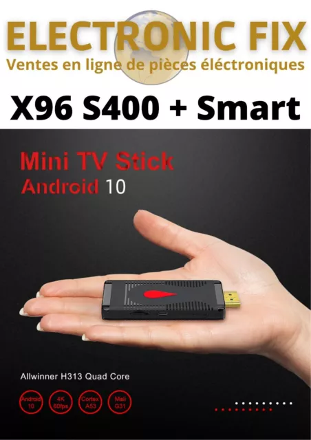 Nouveau 2024 Fire TV Stick X96 S400 Smart Android 10 TV Box, Allwinner H313