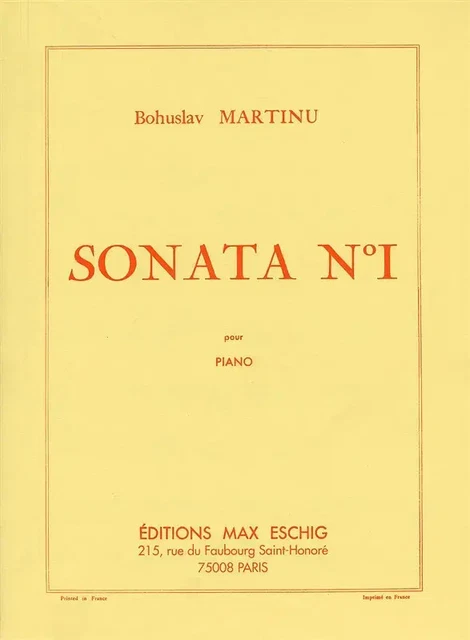 BOHUSLAV MARTINU | Sonata No.1 (2001) | Partitur | Max