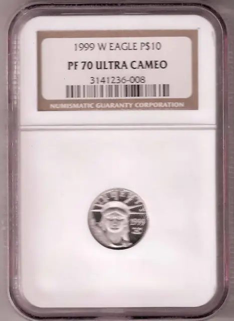 1999 Ngc Pr70Ucam $10  Platinum American Eagle Coin