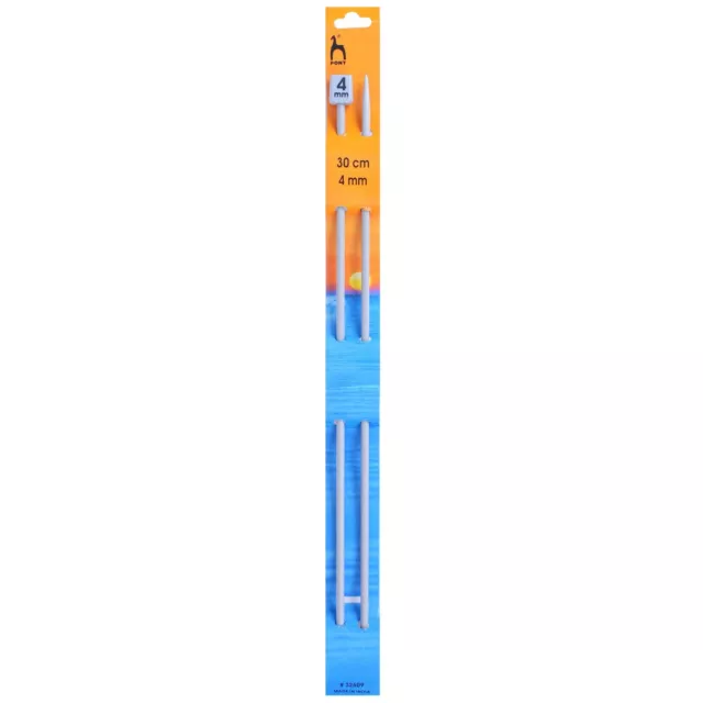 Pony Classic Pair Of Single Ended Knitting Pins Needles - 30cm long - 4 mm
