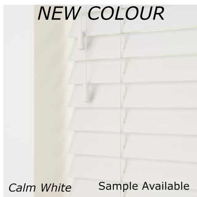 Brand New Colour Calm White Faux Wood Wooden Venetian Blinds Made To Measure