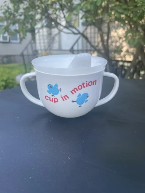 Vintage 1950’s Sippy Cup. The First Years.  White. Cup In Motion.