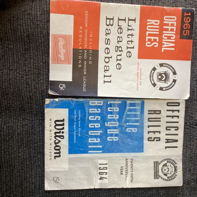 VINTAGE 1964 & 1965 Official Rules And Regulations Little League