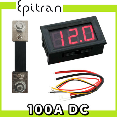 Camper AMPEROMETRO PANNELLO DC 100A LED ROSSO SHUNT auto moto camper digitale car audio 