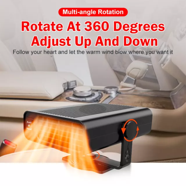 12V 150W Portable Electric Car Heater Heating Fan Defogger Defroster Demister US