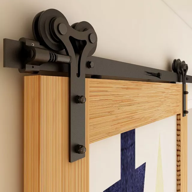 4~20FT Sliding Barn Door Hardware Track Kit for Single/Double/Bypass Y Roller