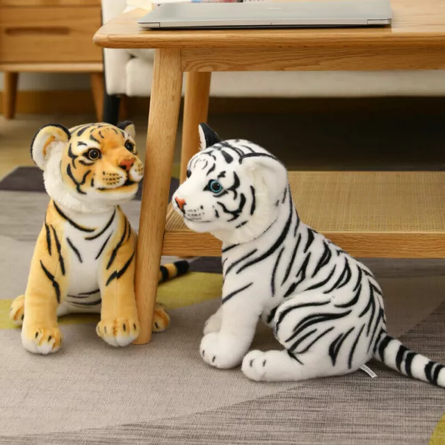 23-33cm Simulation Baby Tiger Plush Toy Stuffed Soft Wild Animal  Kids Gift