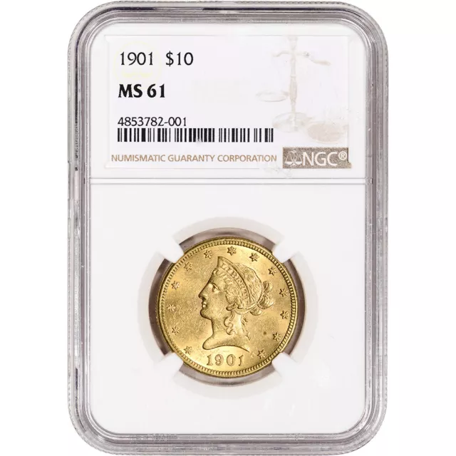 US Gold $10 Liberty Head Eagle - NGC MS61 - Random Date