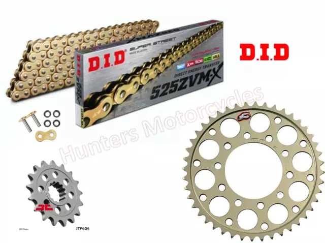 BMW S1000RR DID Gold ZVMX-Ring Chain and Renthal Sprocket Kit Set (2012 to 2018)