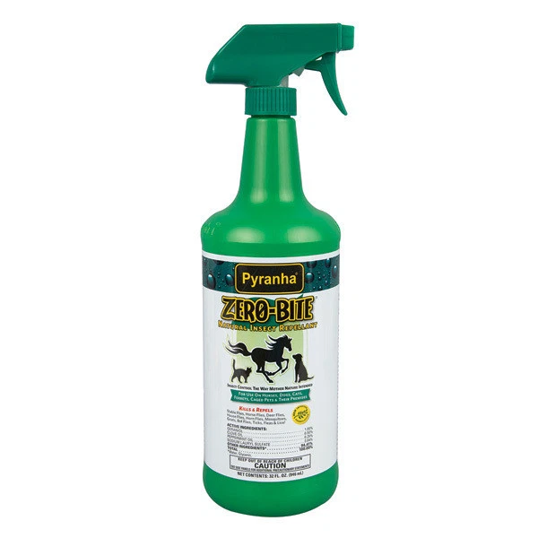 Pyranha Zero Bite Flea Tick Gnat Flies Spray Horse 32oz Natural Insecticide