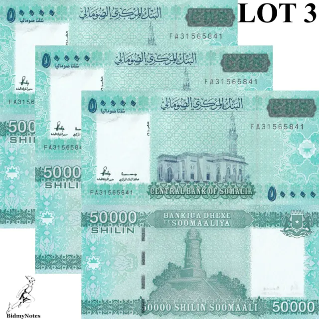 Somalia 50000 Shillings 2010 2023 (2024)  P New UNC Lot 3 pcs NR