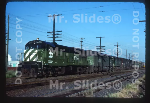 Original Slide BN Burlington Northern U28C 5655 & 6 W/Train Portland OR 1978