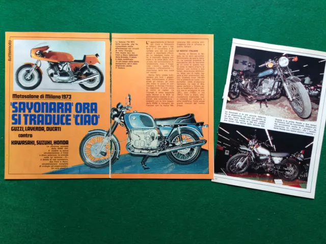 B98 Clipping Ritaglio (1973) - MOTOSALONE MILANO , BMW 900 LAVERDA 750 SFC