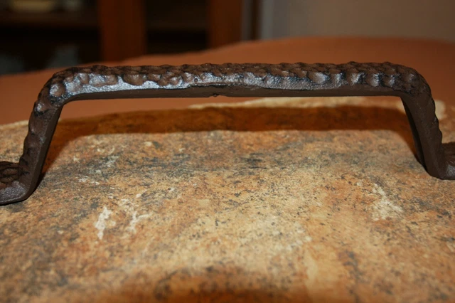 Rustic Farmhouse Large Door Handle Pull 12 1/4", Hammered design cast iron HW-81 4