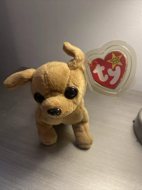 Ty Beanie Baby Tiny The Chihuahua Dog With 3 Errors *Rare*, Excellent Condition!