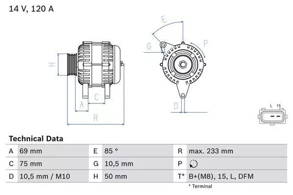 Generator Bosch 0986041810 für BMW E46 Coupe 99-01
