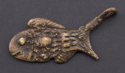 Pendant African Ashanti Art Tribale Fish Door Keys Bronze Ethnic 26174