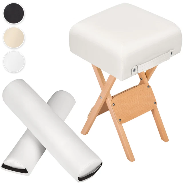 Tabouret + coussin demi-cylindre + coussin rouleau pour table de massage