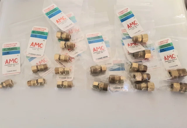 Connectors Mixed Lot of 18 Brass Connectors Compression x MIP  Anderson Metals