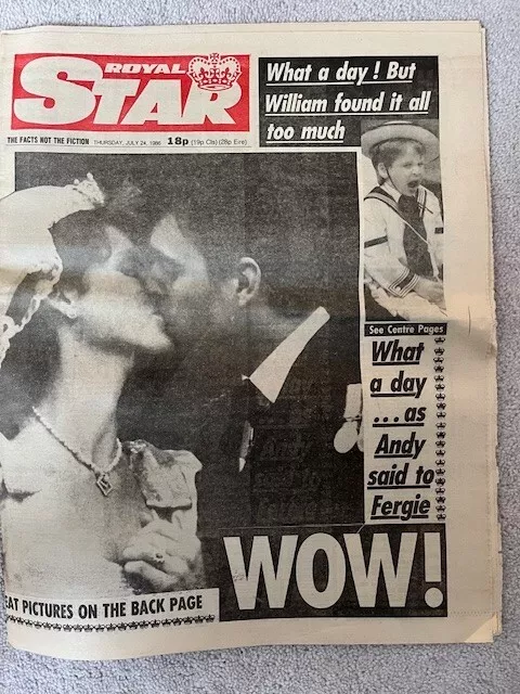 Daily Star Newspaper - Prince Andrew & Sarah Ferguson Wedding - 24 July 1986