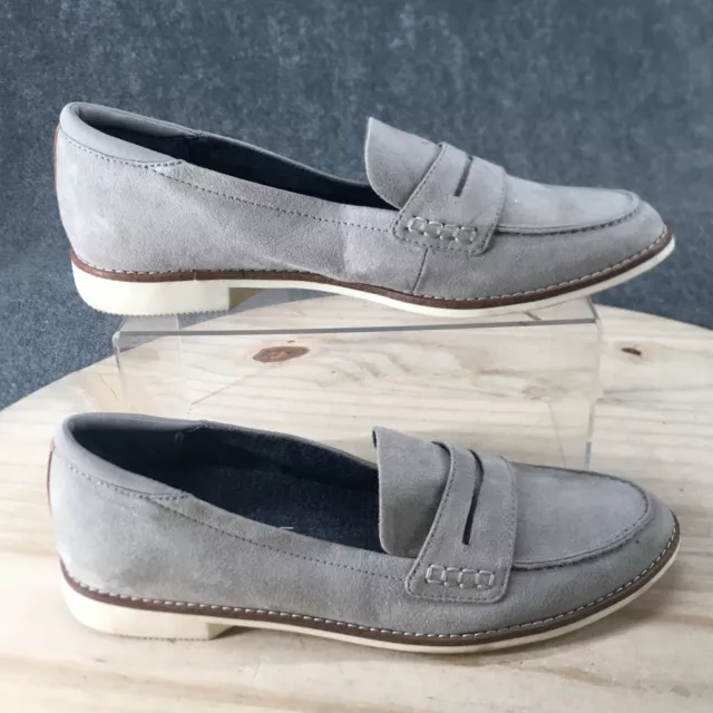 Dr Scholls Shoes Womens 9 Cypress Penny Loafers Gray Fabric Moc Toe Casual