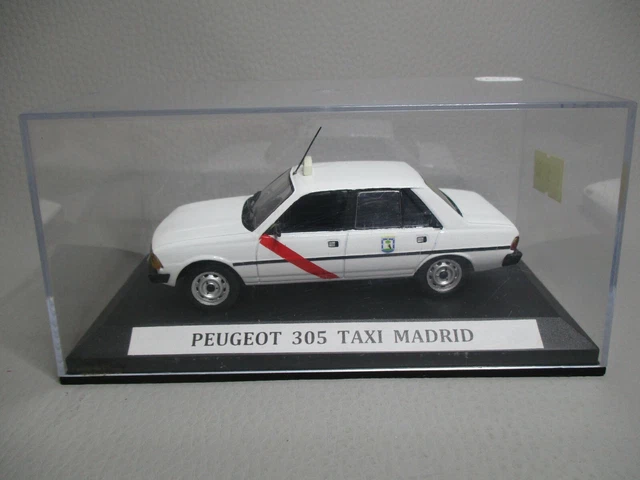 Minimini Label43 - Peugeot 305 Taxi Madrid Blanche - Échelle 1/43 - LE6411 - Occasion Très Bon état